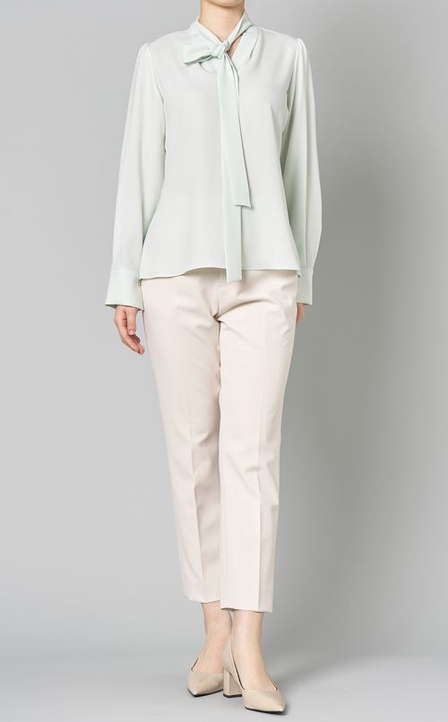 スリットスリーブボウタイブラウス