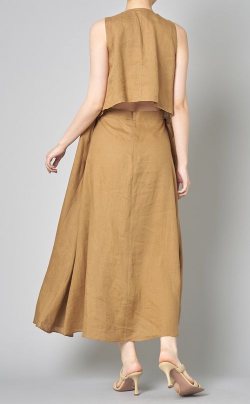 リネンカットアウトバックワンピース