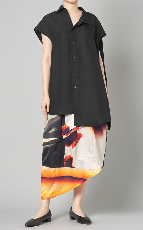 コットン3wayシェイプシャツ