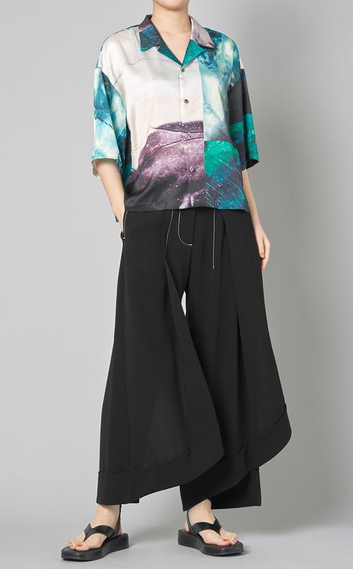 アシンメトリーステッチパンツ