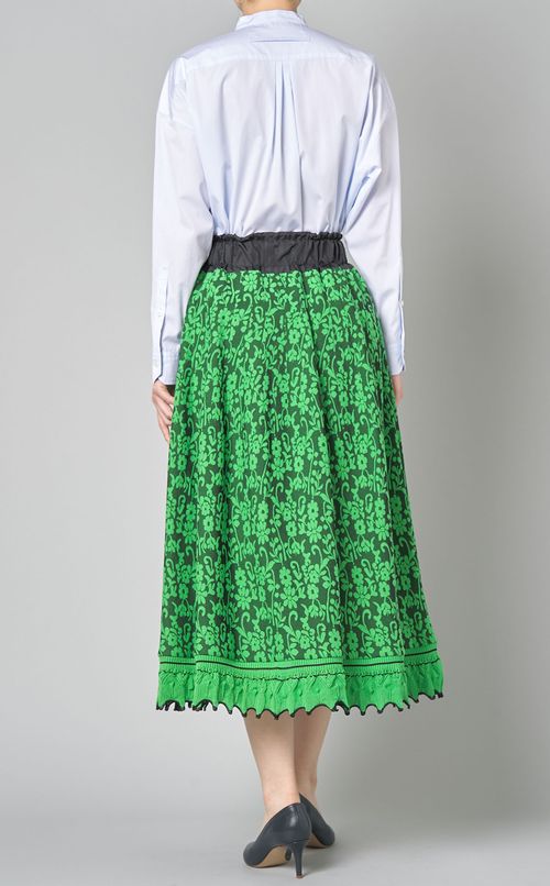 ミニフラワージャガードフレアスカート