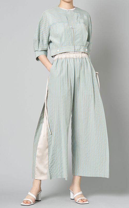 ストライプショートブルゾン