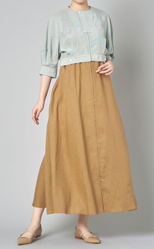 リネンカットアウトバックワンピース