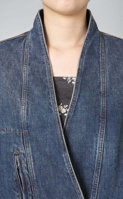 オーバーサイズウォッシュドデニムブルゾン