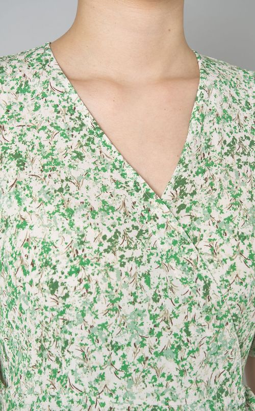 フラワープリントカシュクールワンピース