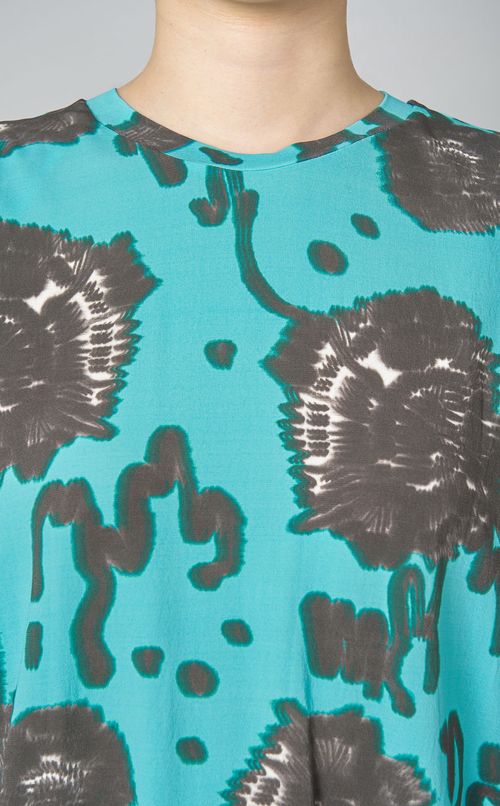 プリントノースリーブジャージトップ