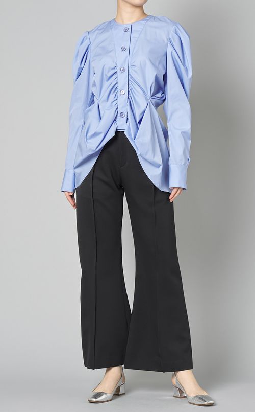 コットンギャザースリーブブラウス