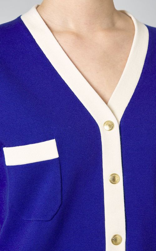 バイカラーVネックカーディガン