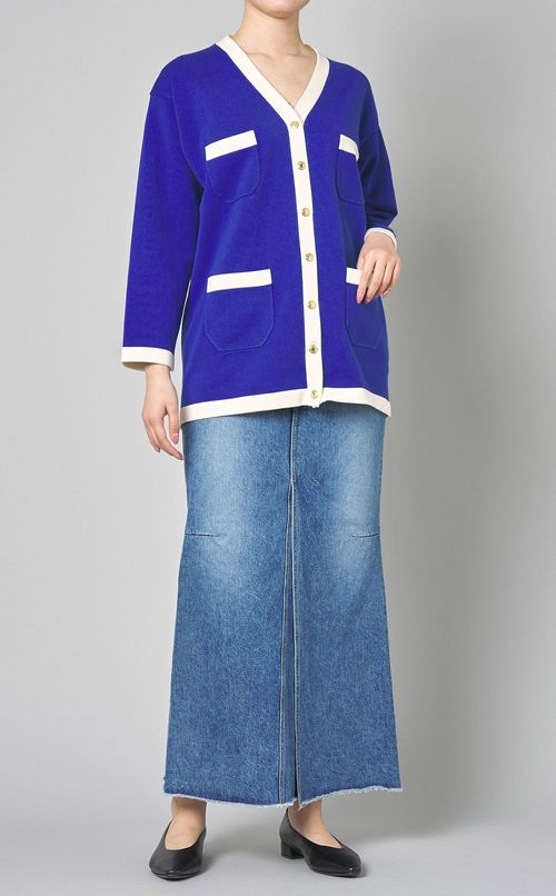 バイカラーVネックカーディガン