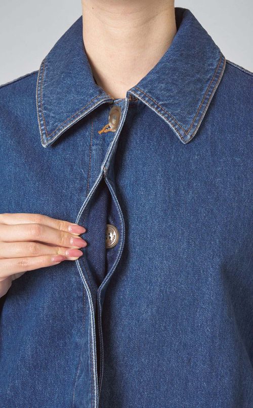 ブリーチデニムシングルコート