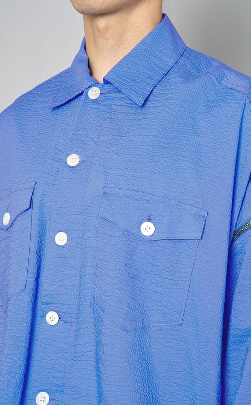 リンクルジップシャツ