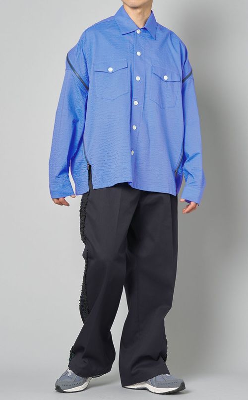 リンクルジップシャツ