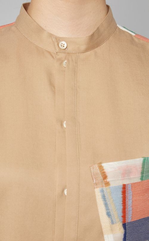 カットジャガード切替シャツ