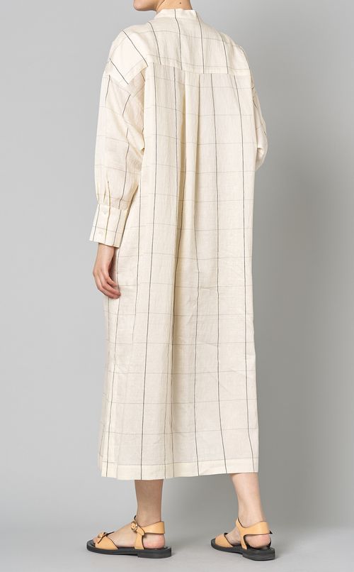 シュリンクチェックシャツワンピース