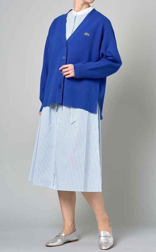 Vネックニットミドルカーディガン