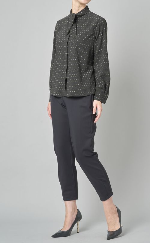 ドットプリントボウタイブラウス