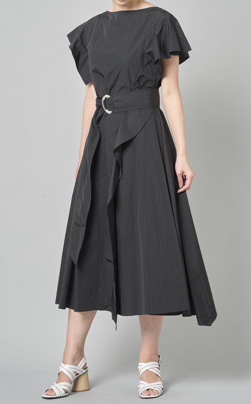 シャンブレーフリルワンピース