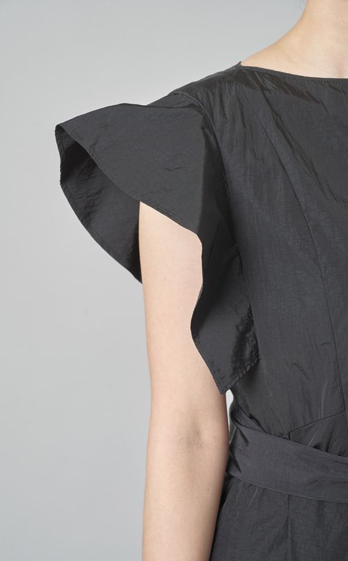 シャンブレーフリルワンピース