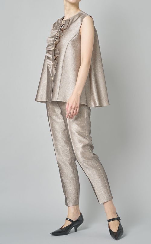 ノースリーブシャイニーブラウス