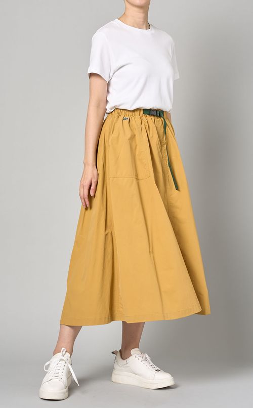 カラーベルトフレアミディスカート