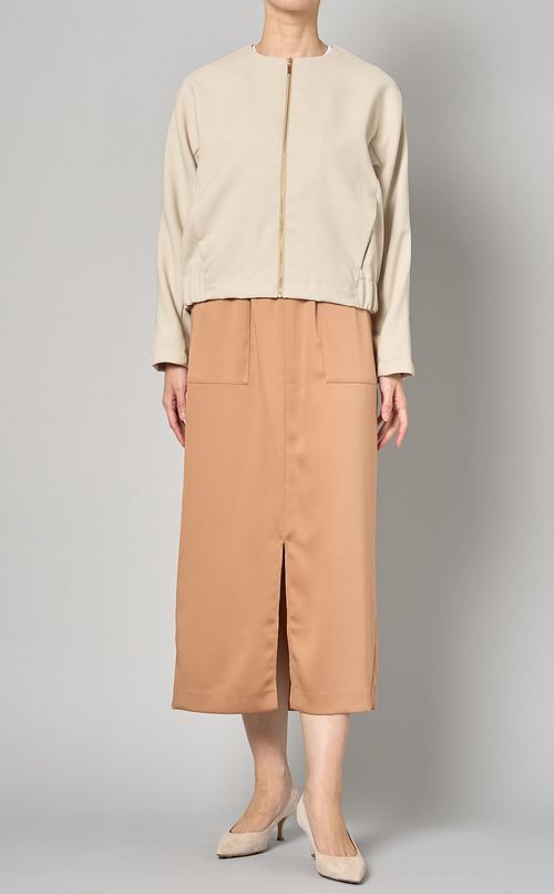 ノーカラージップブルゾン