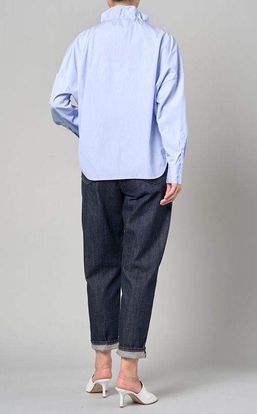 コットンギャザーデザインタイブラウス