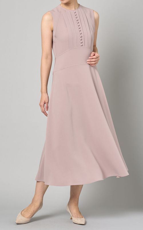 ロウクレープノースリーブワンピース