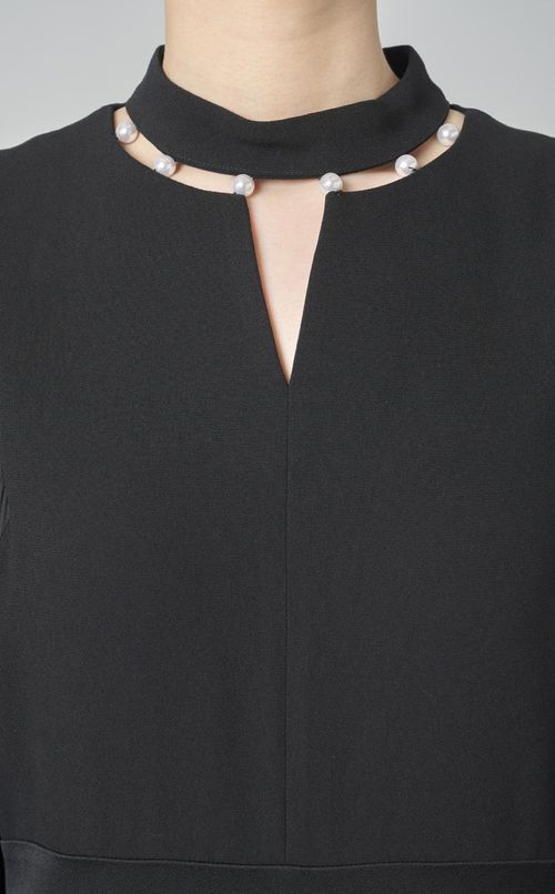 2WAYネックパール付ドレス