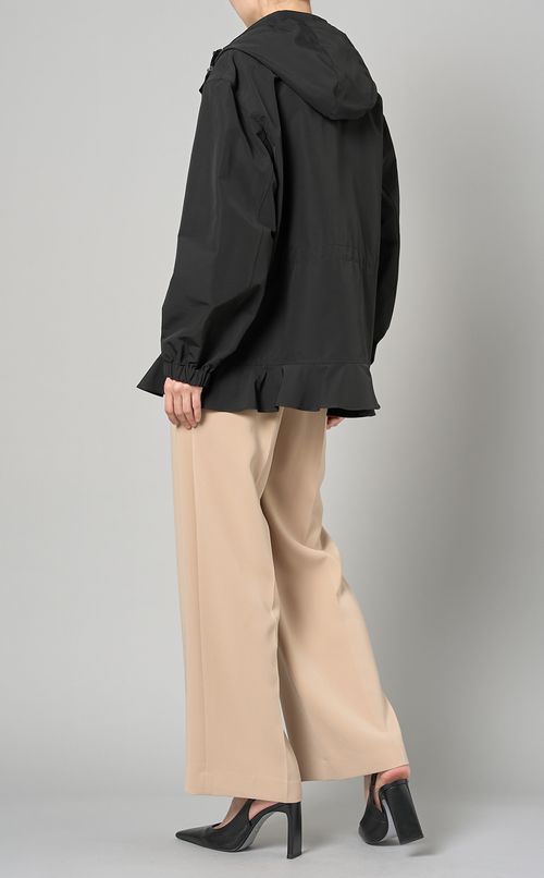 コットンナイロンフリルフーディブルゾン