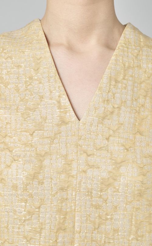 ラメドットジャガードVネックドレス