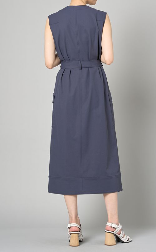 コットンリネンベル卜付ワンピース