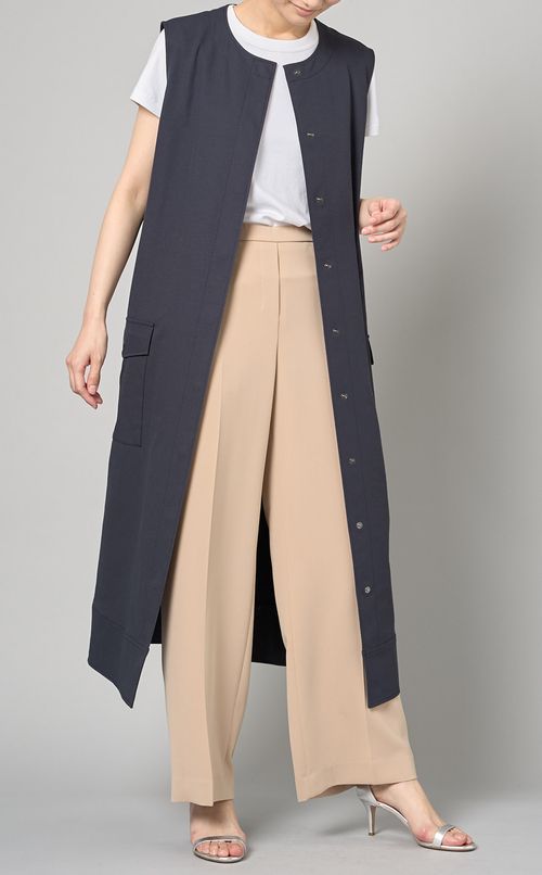 コットンリネンベル卜付ワンピース