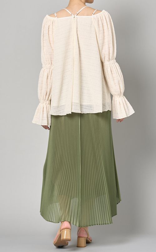 2wayシャーリングブラウス