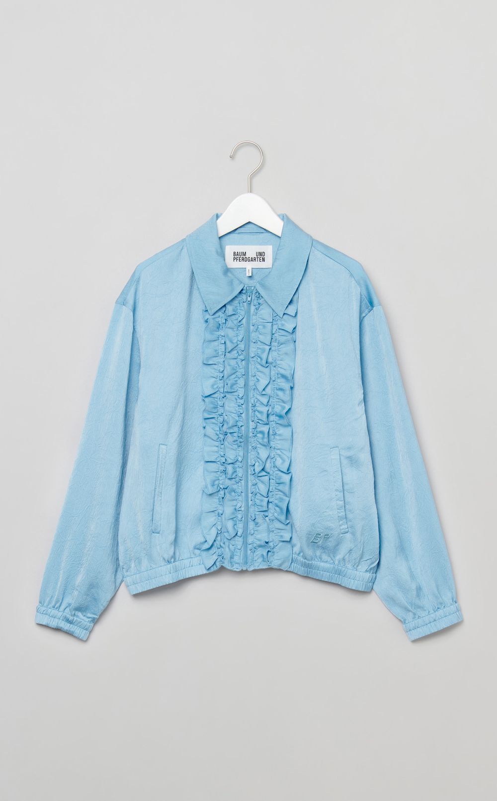 フリルフロントライトジップブルゾン