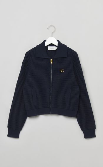 コットンジップフロントカーディガン