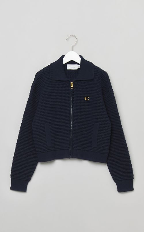 コットンジップフロントカーディガン