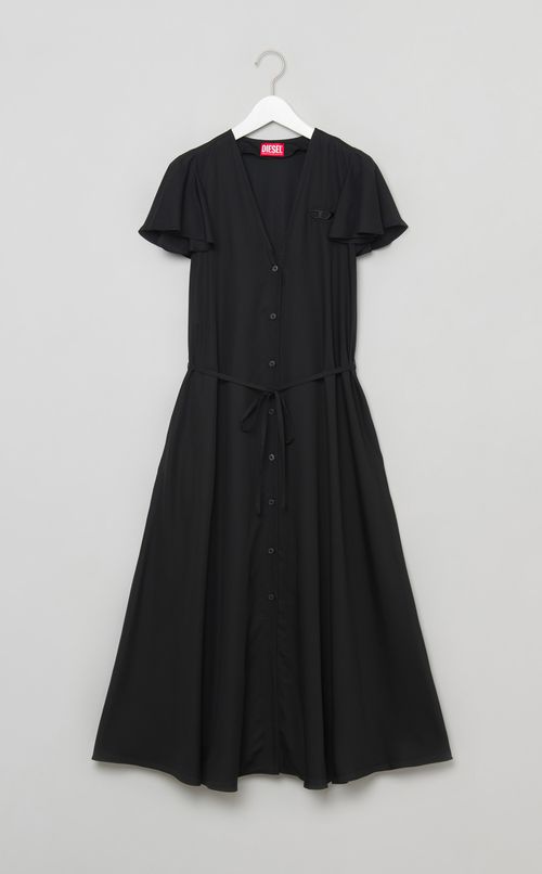 ラッフルスリーブベルテッドワンピース