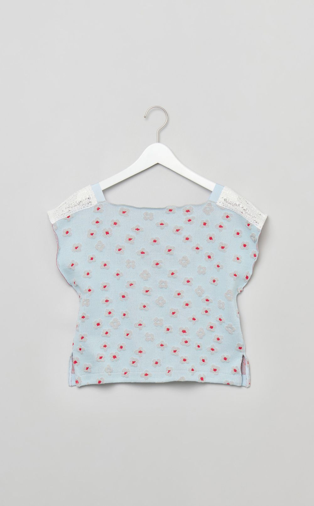 ミニフラワーエンボスニットプルオーバー