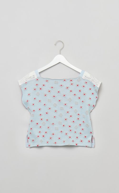 ミニフラワーエンボスニットプルオーバー