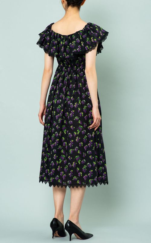 ブドウ柄コットンワンピース