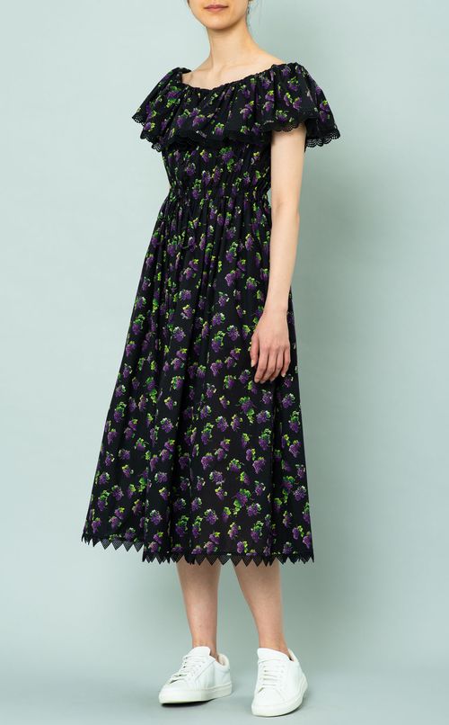 ブドウ柄コットンワンピース