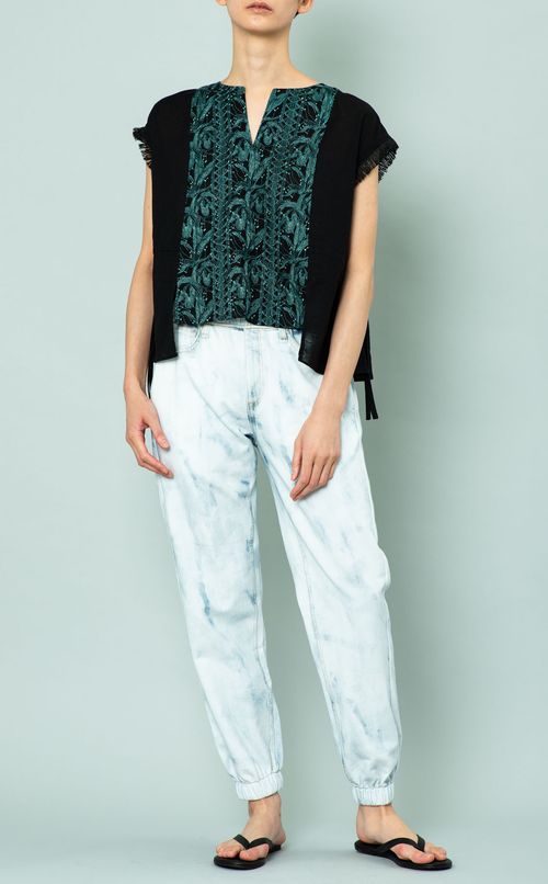 フラワーレースギャザーブラウス