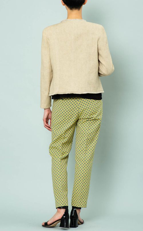 リネンノーカラージャケット