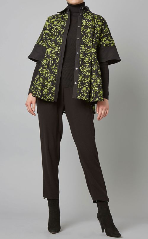 フラワーレースフレアシャツ