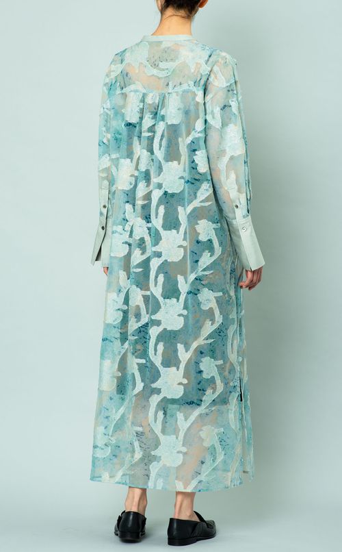 フラワーレースシャツワンピース