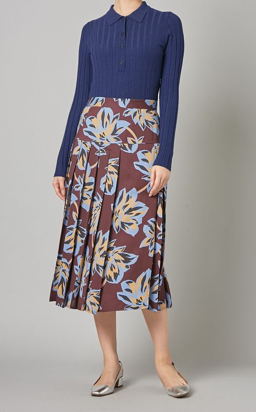 ワイドリブプルオーバーポロニットトップス