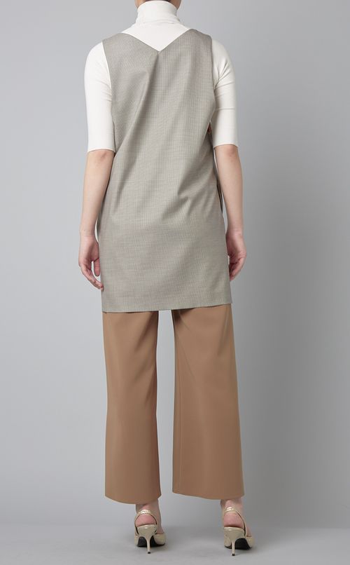 シルク混ノースリーブプルオーバー