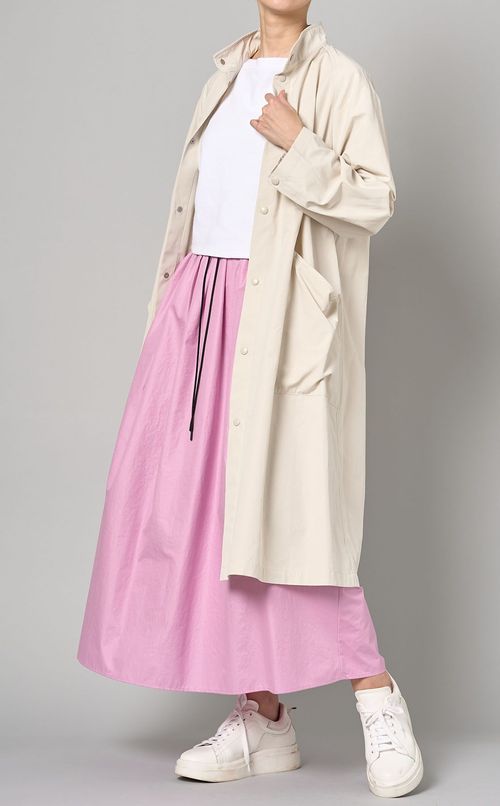 タフタランダムタックギャザースカート