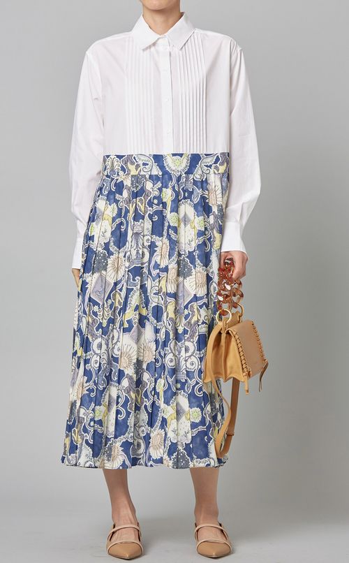 プリントロングシャツワンピース