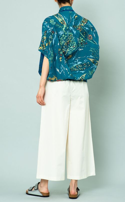 ウエストシャーリングブラウス